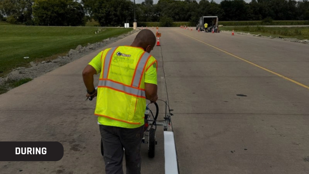 During Line Striping Work for Superior Resources LLC in Sterling, IL