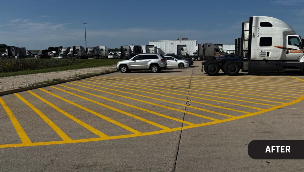 Line Striping Job for Superior Resources LLC in Sterling, IL