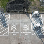 ev charging bay markings on pavement