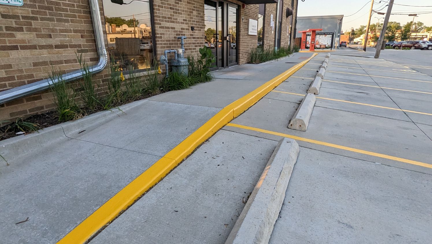 re-painted parking lot marking