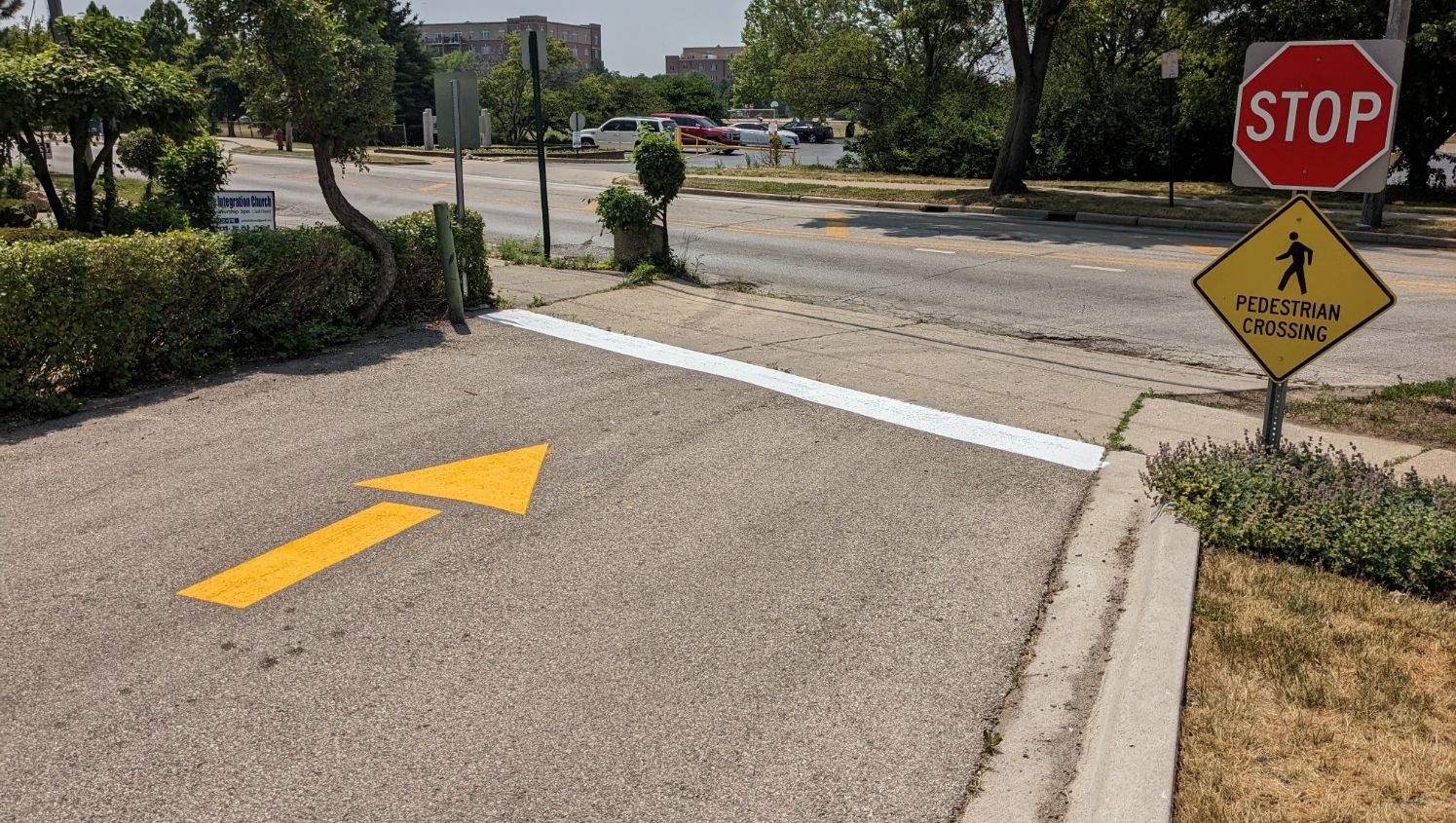 c.a.r.e parking lot arrow striping in Skokie, IL