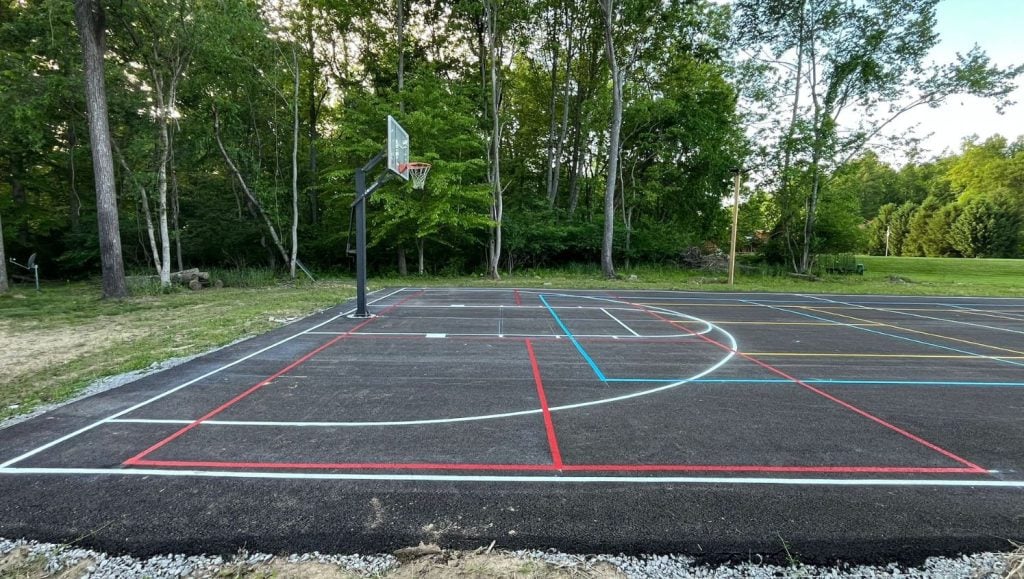 freshly painted athletic field markings for Private Residence