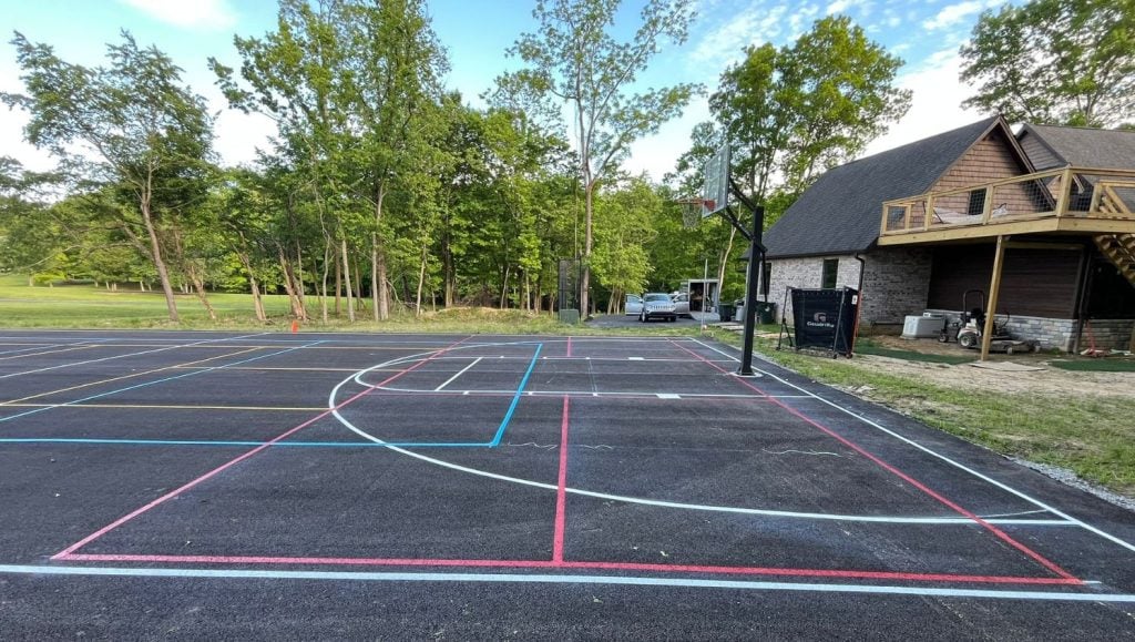 athletic field markings freshly painted for Private Residence