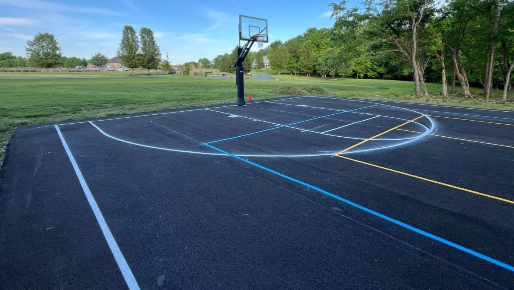 Private Residence basketball court freshly painted