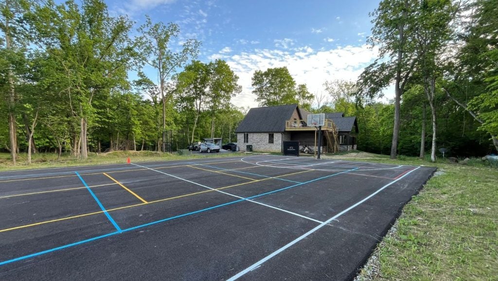 pickleball court freshly painted for Private Residence