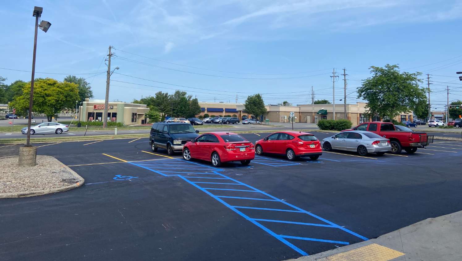 cars parked in new parking spaces