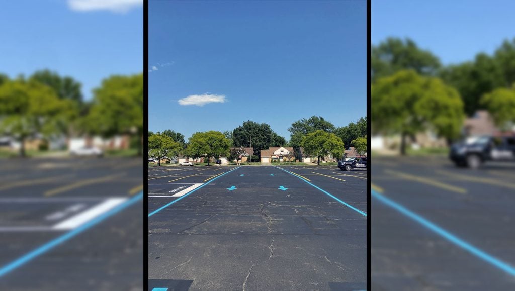 re-striped parking lot