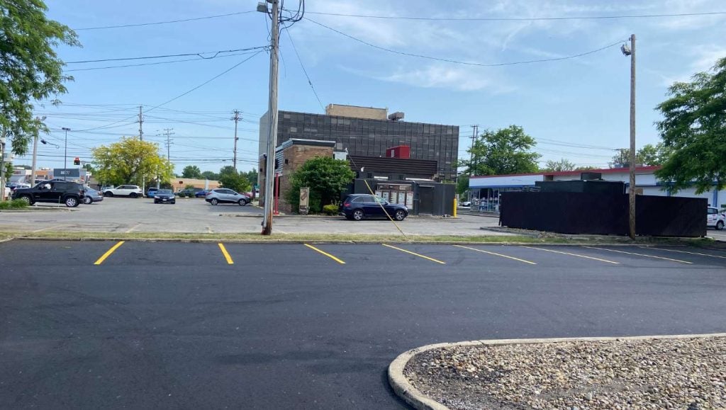re-striped parking stalls