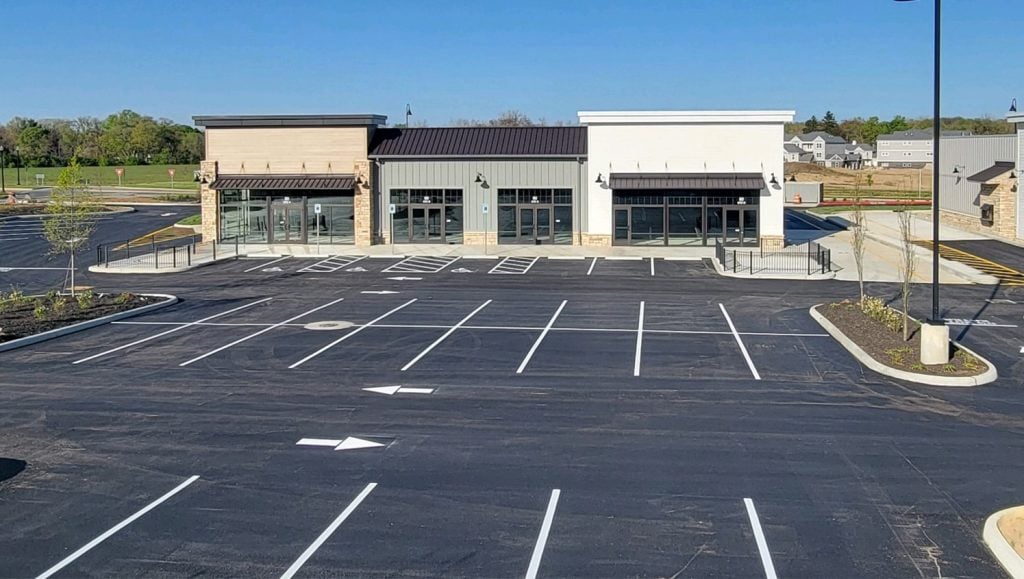 aerial view of chemcote parking lot