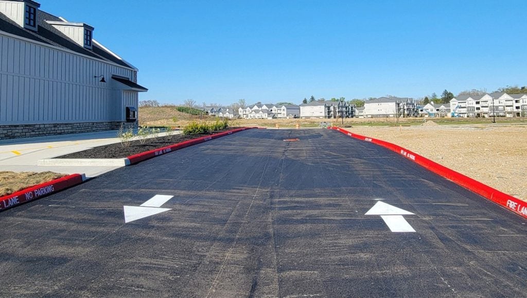 aerial view of chemcote parking lot