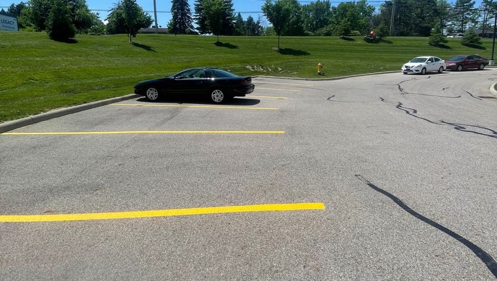 ada compliance parking spots freshly painted