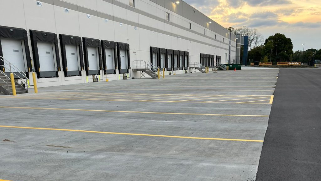 DB Schenker parking lot freshly painted