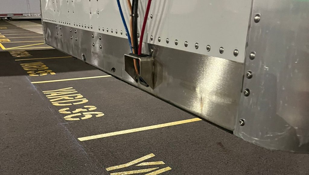 close-up of parking spot line marking for DB Schenker