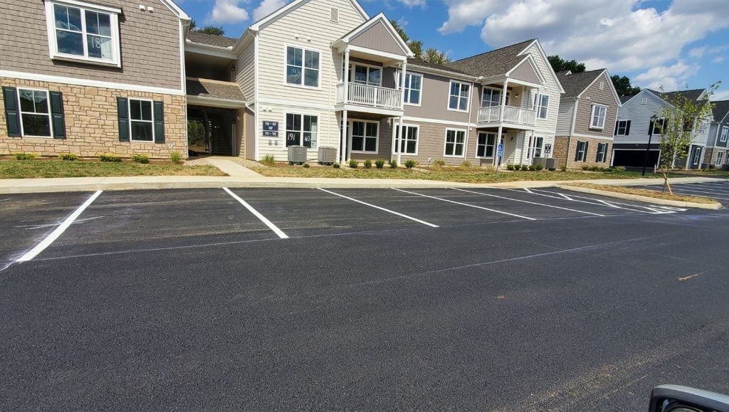 Fenimore Apartments parking lot freshly painted line markings