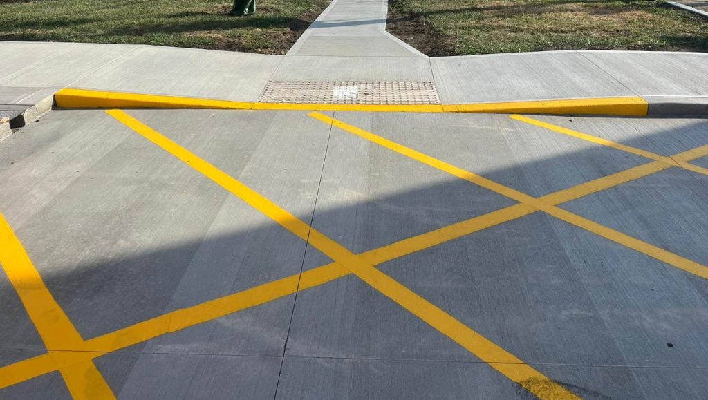 PNC Bank freshly painted crosswalk