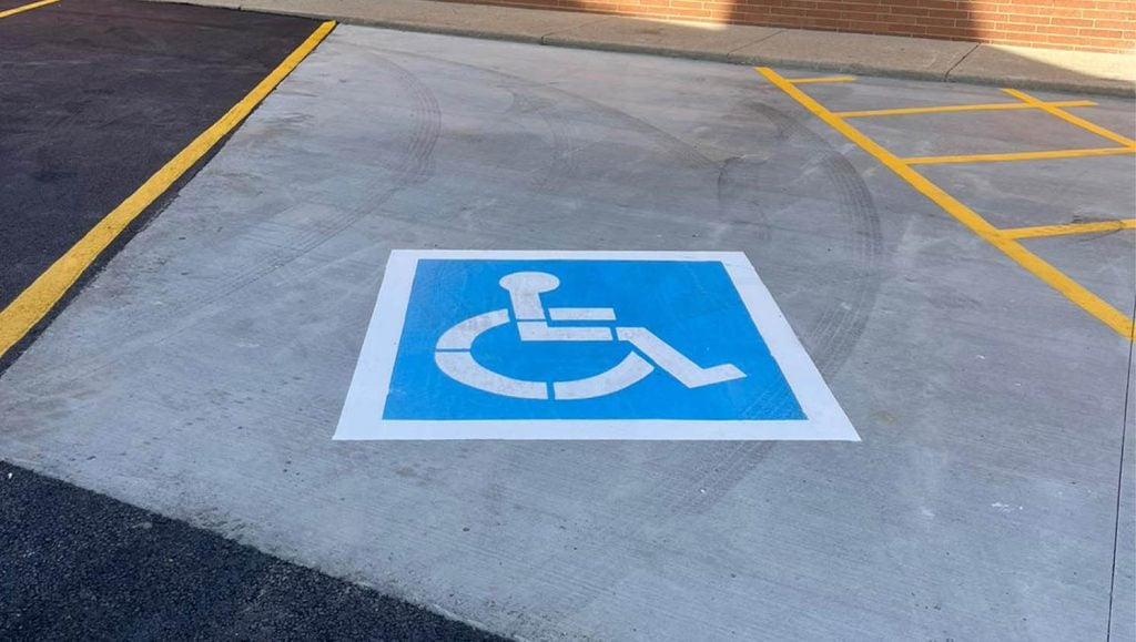 close-up of ada compliance parking spot for PNC Bank