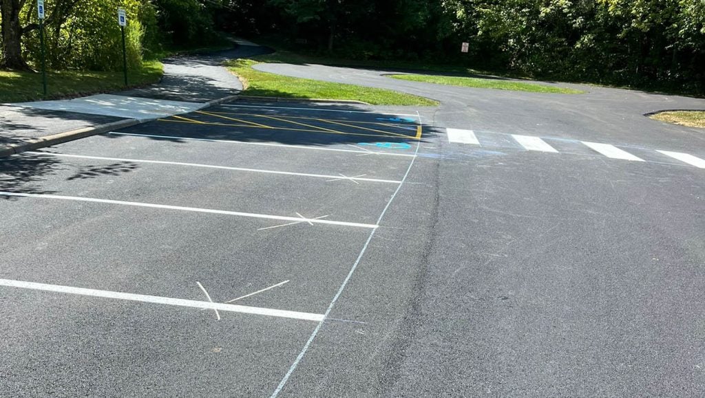 freshly painted line markings for Franklin County Metro Parks
