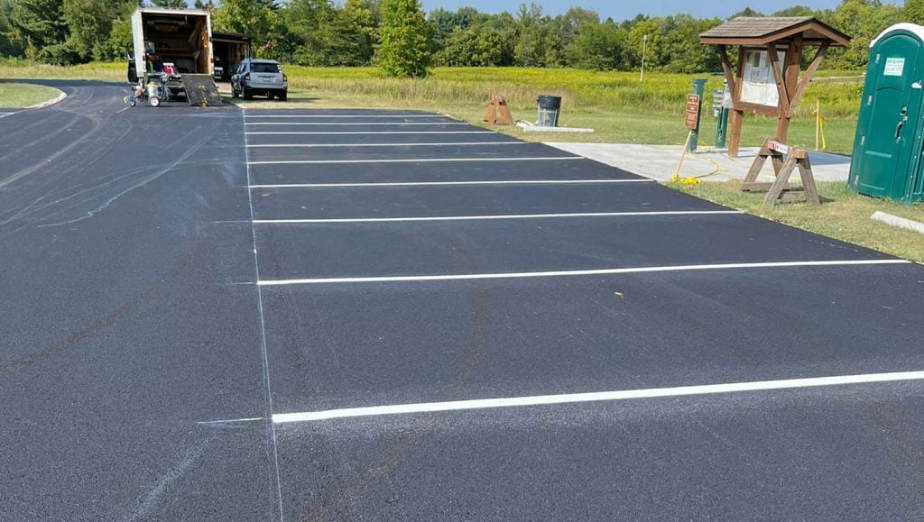 freshly painted ada compliance parking spots