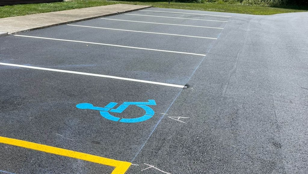 freshly painted parking spots for Franklin County Metro Parks