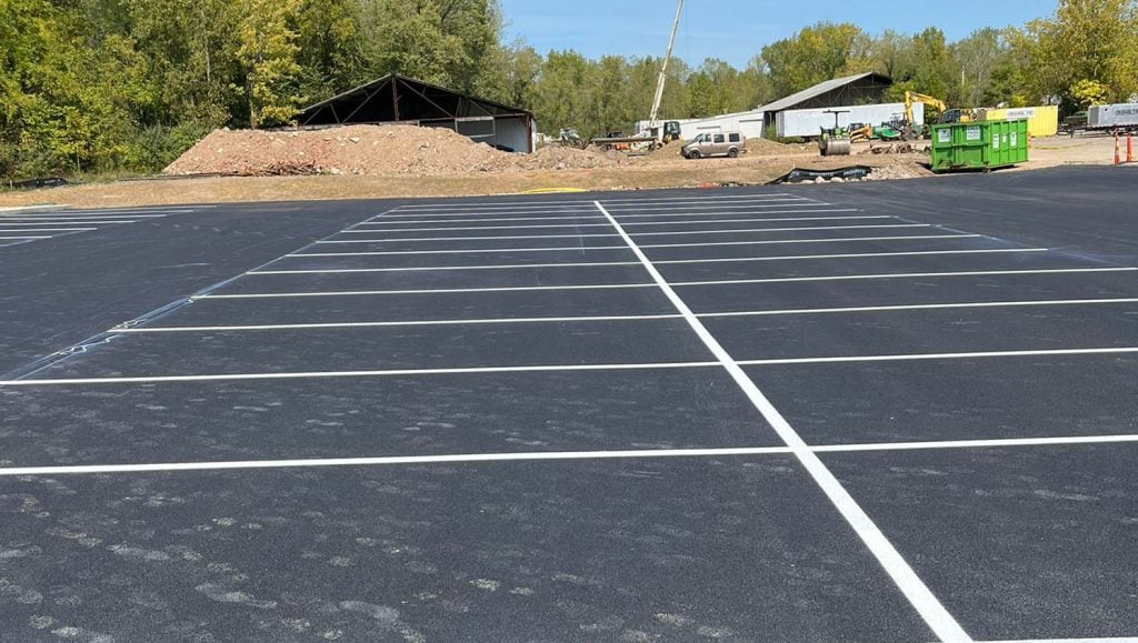 freshly painted parking spots for Galena Commerce Center