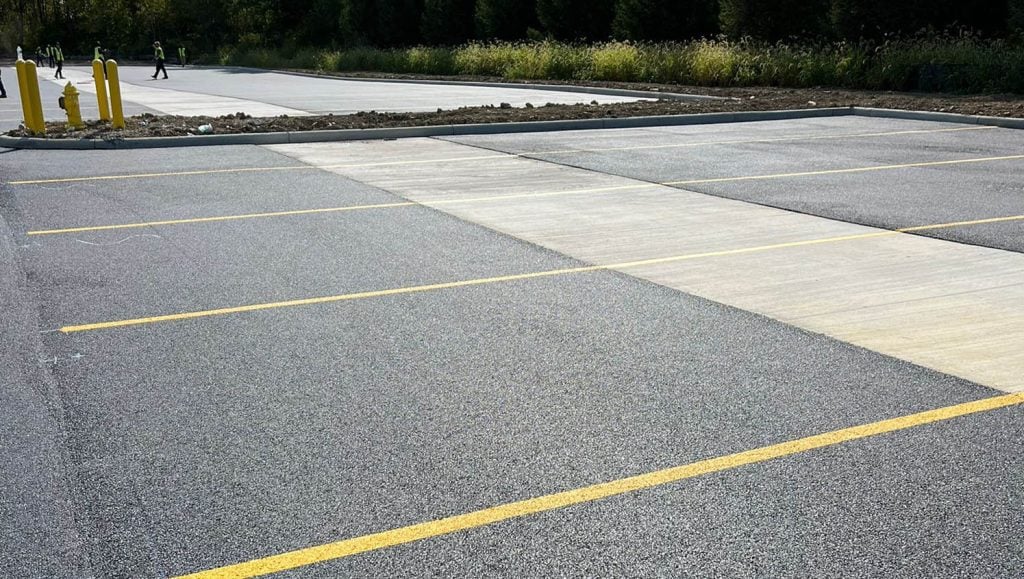 parking spots freshly painted for Shell Oil Company parking lot
