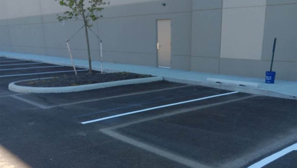 freshly painted parking spots for Stelzer Road Warehouse