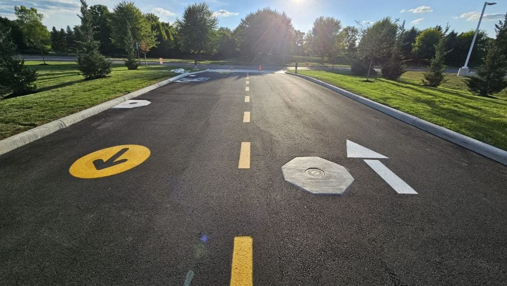Mcdonald's parking lot with line markings
