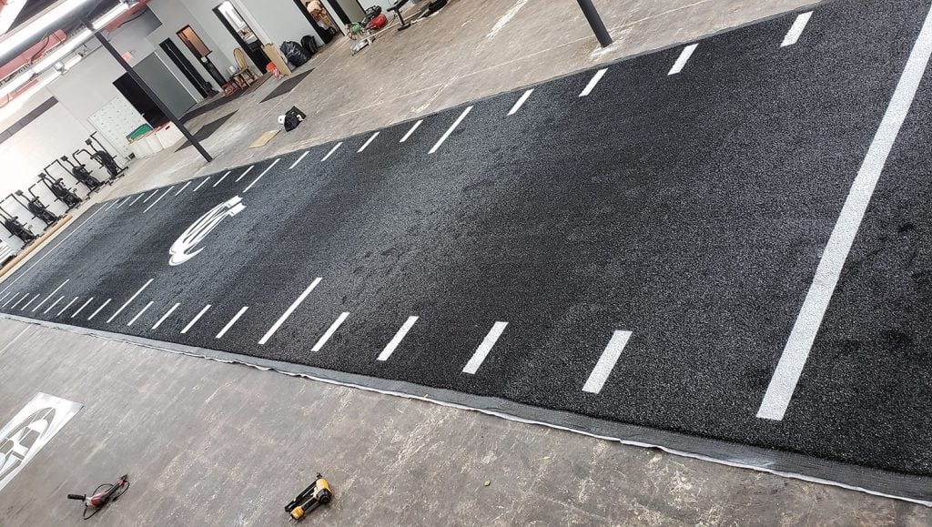 striped athletic field turf for City CrossFit