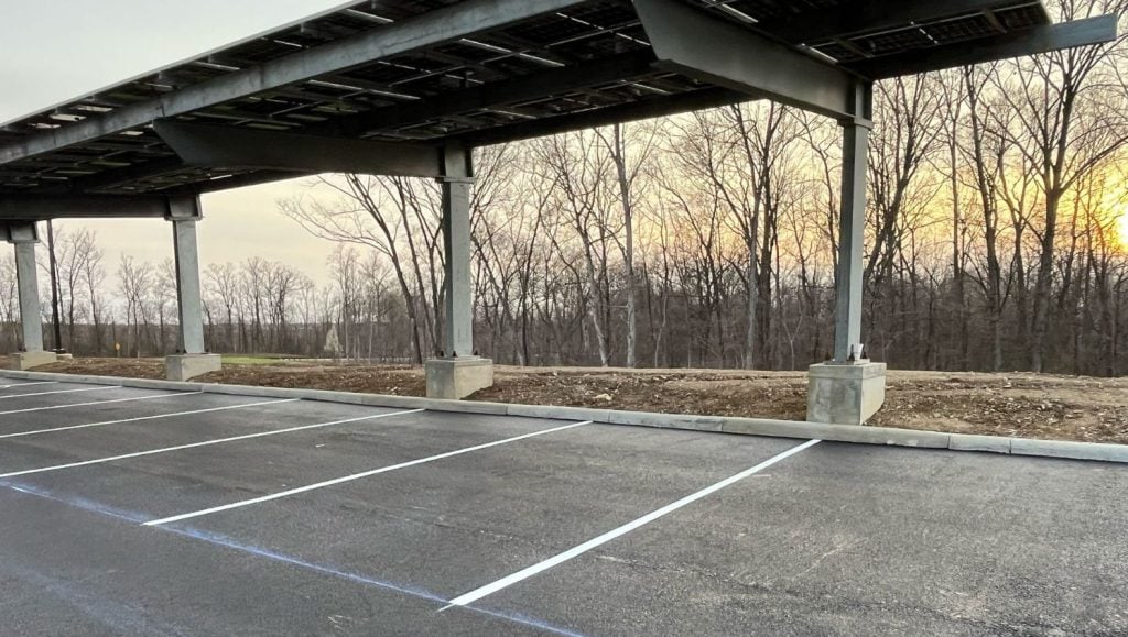 Burns & Scalo parking lot freshly painted
