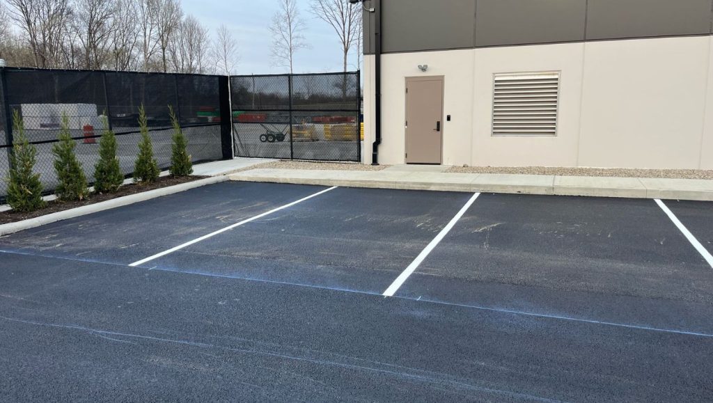 parking spots for Burns & Scalo parking lot freshly painted