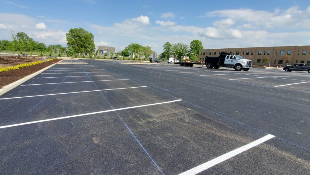Dublin Elementary School parking lot freshly painted
