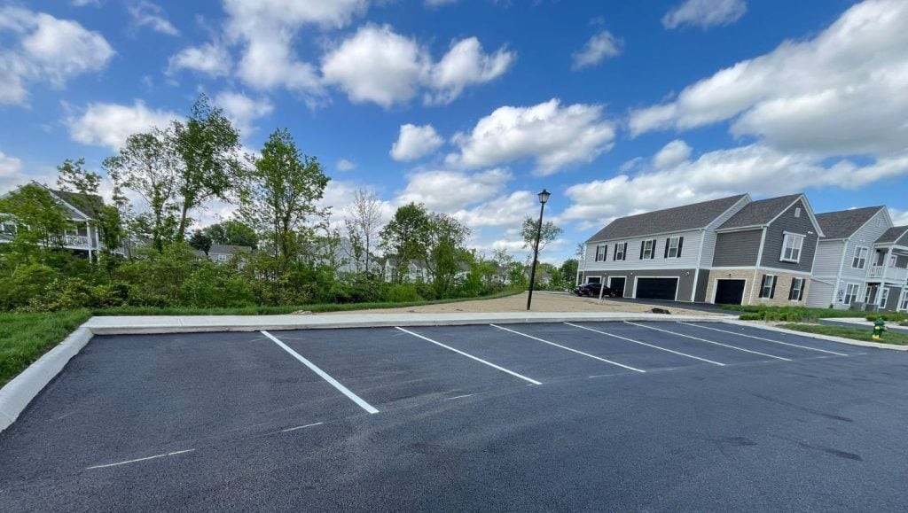 parking spots freshly painted for Orange Summit Apartments parking lot