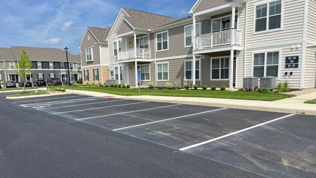 parking spots freshly painted for Apartment Complex parking lot