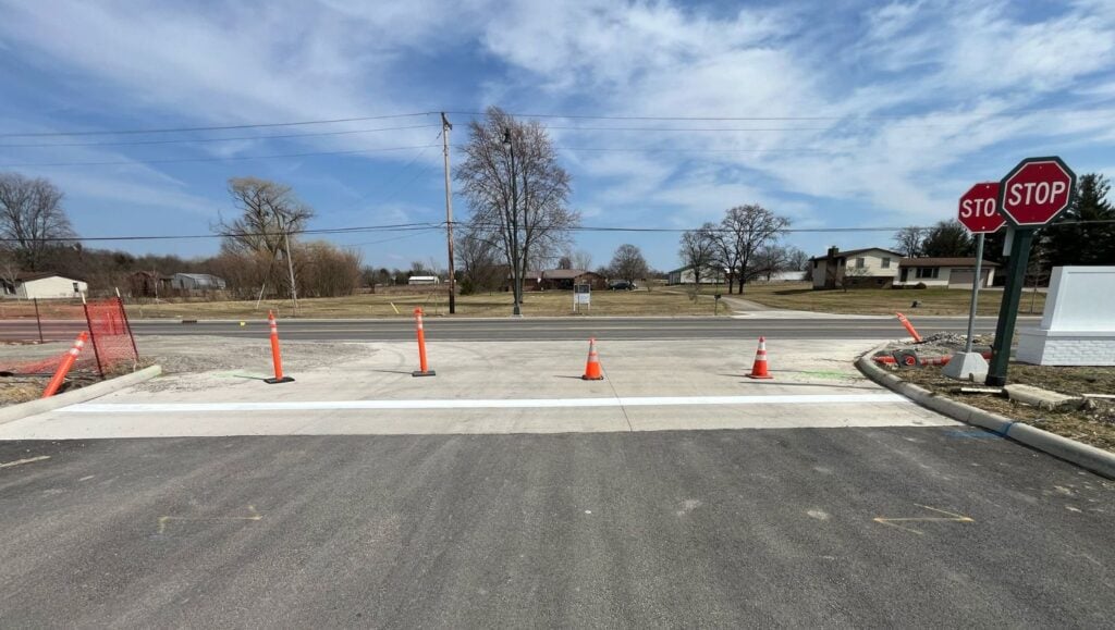 stop sign installed for VanTrust parking lot