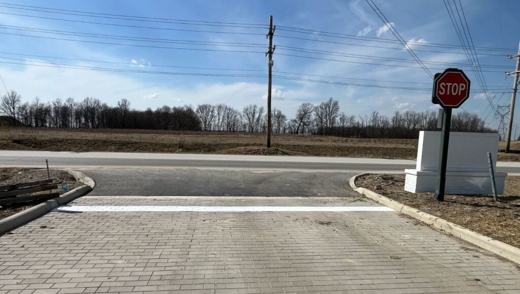 line striping freshly painted for VanTrust parking lot