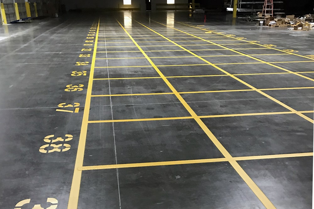 new pallet square layout with numbering for American Logistic Services