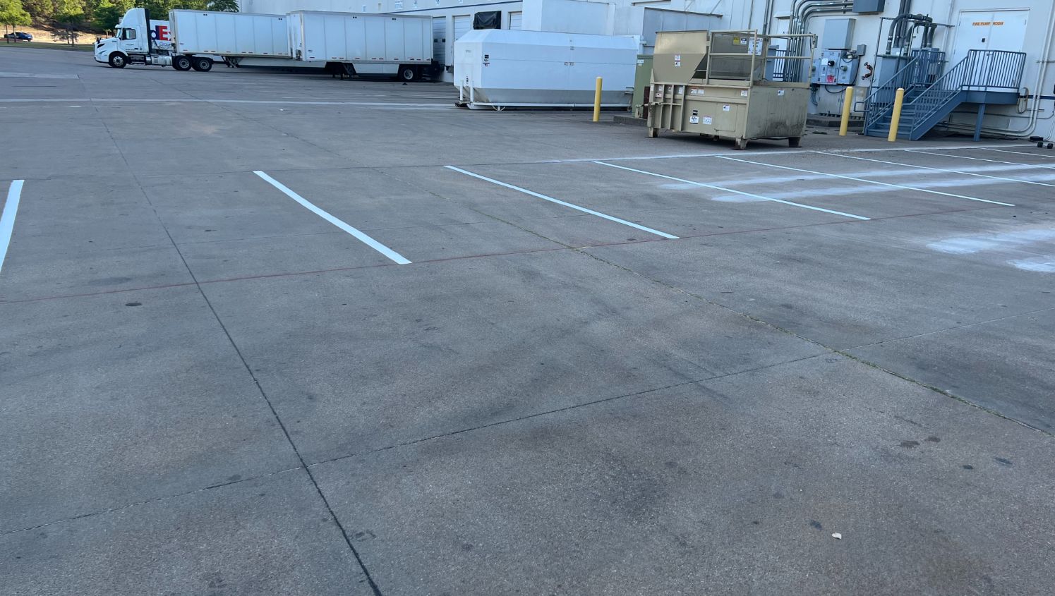 re-striped parking stalls