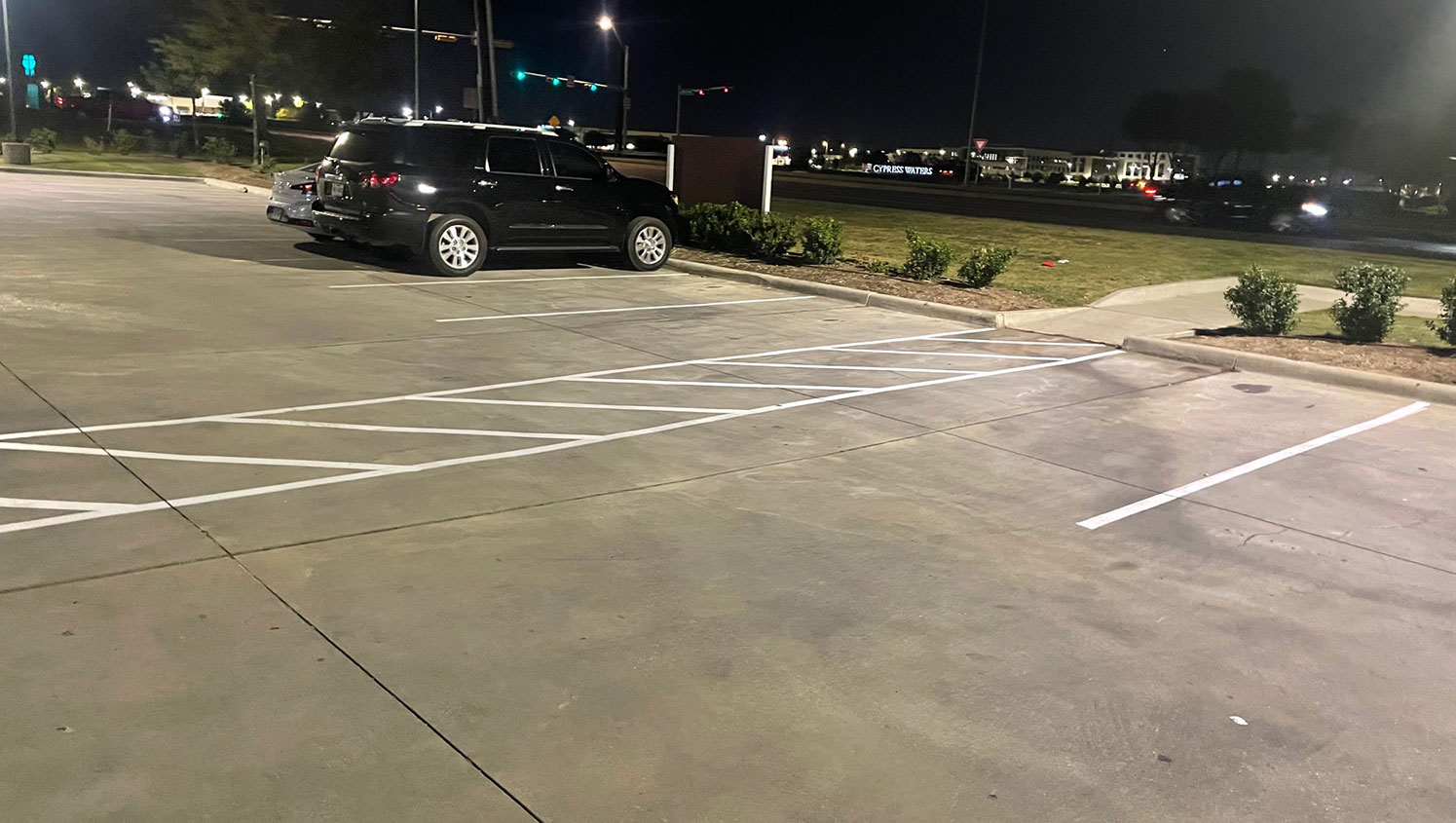 new parking lot stalls