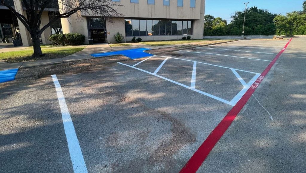 new fire lane striping