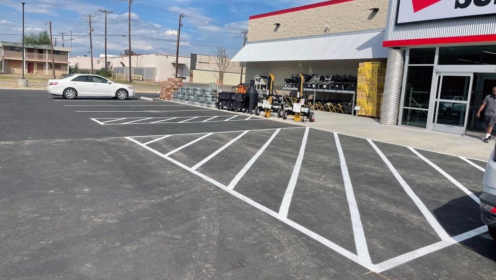 re-striped ada parking spaces