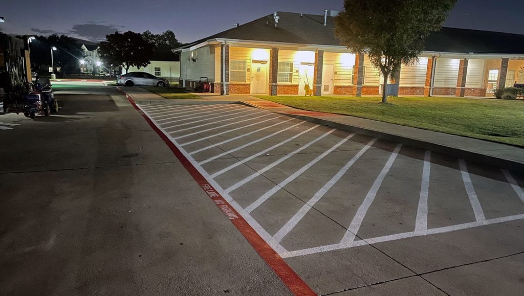 re-striped fire lanes