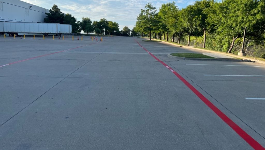 re-striped fire lane markings