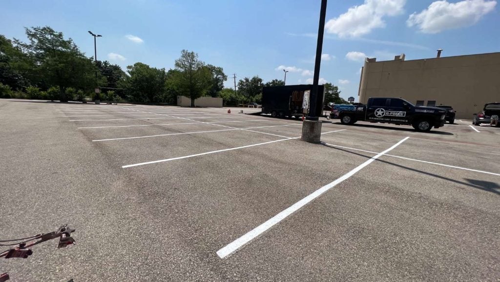 re-striped parking lot stalls