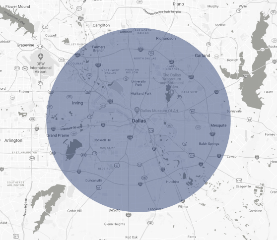 Dallas Cover Are Map