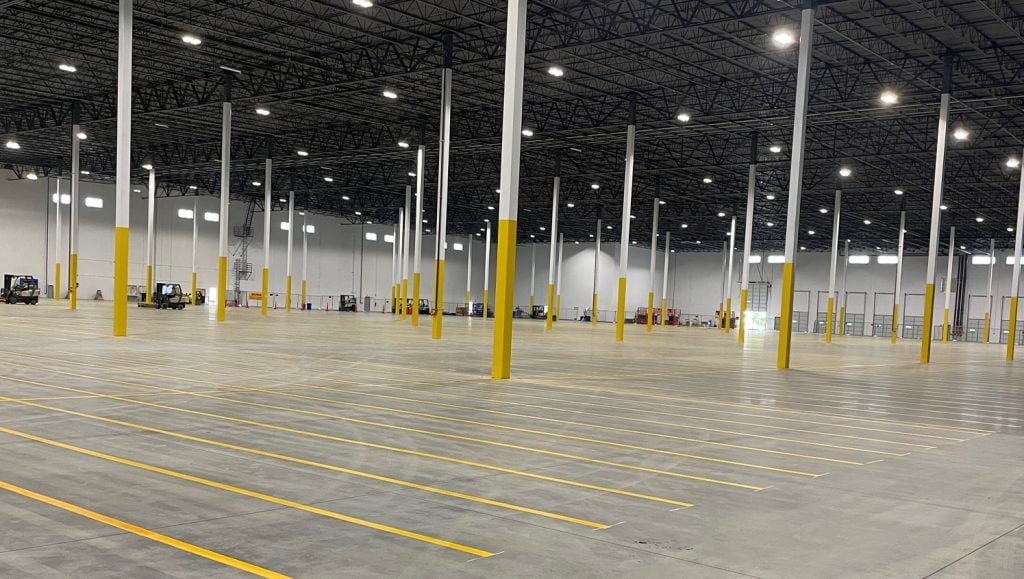 DHL Warehouse freshly painted with G-FORCE® employee striping