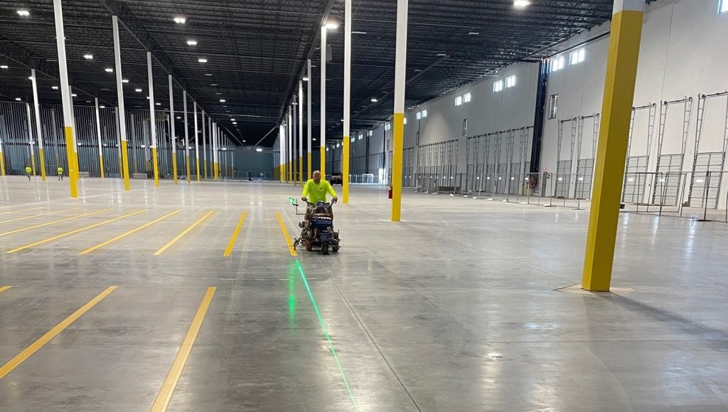 warehouse line markings for DHL Warehouse