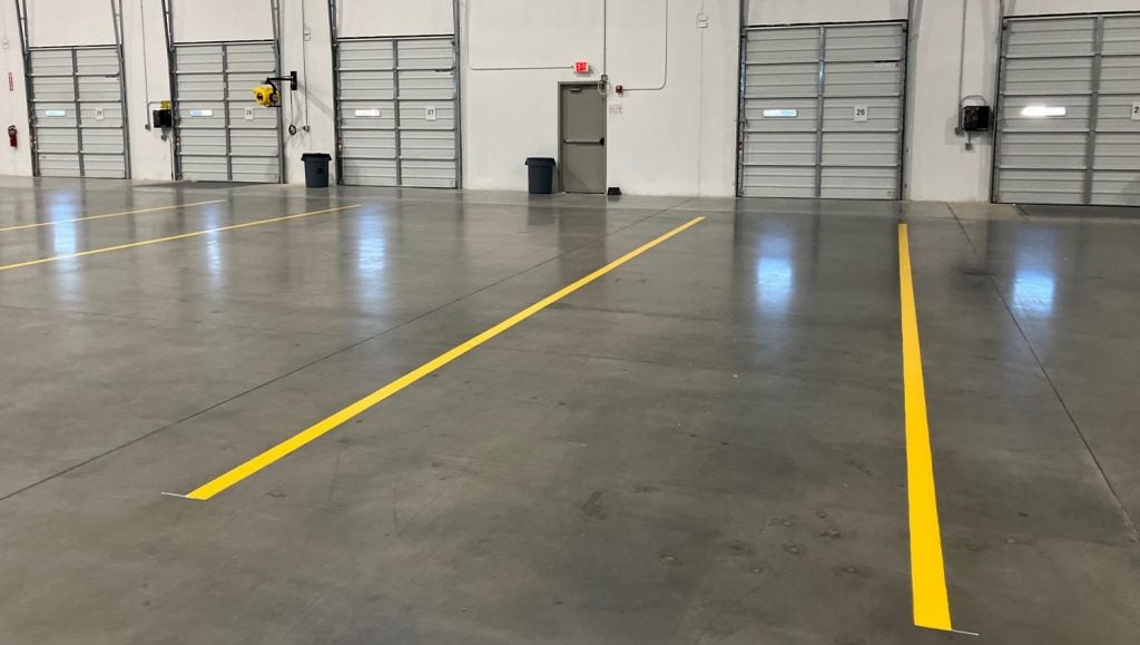 warhouse markings freshly painted for DHL