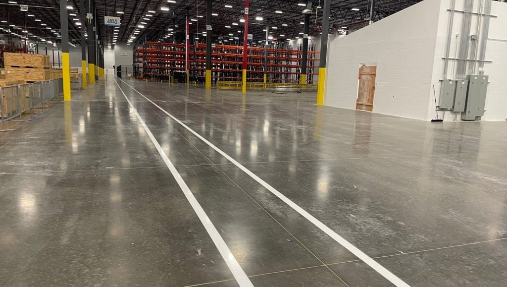 line markings for Pratt & Whitney warehouse