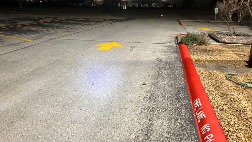 fire lane striping freshly painted