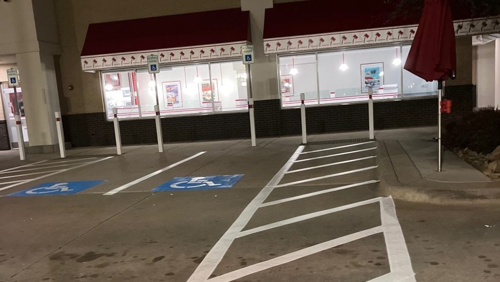 In-N-Out parking lot freshly painted